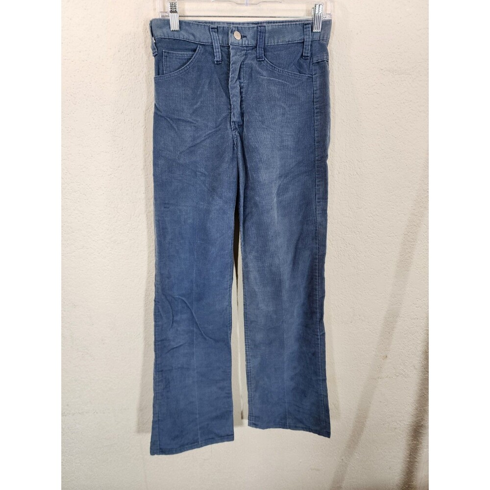 Vintage B.V.D. Men's Pants Size 29 Blue Corduroy Straight Leg 70s Faded